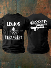 T-shirt à manches courtes imprimé de la Légion étrangère française pour homme
